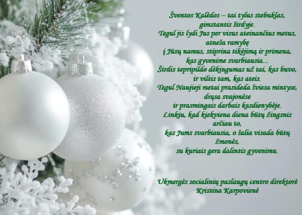 Sveikiname su Šv. Kalėdomis